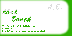 abel bonek business card